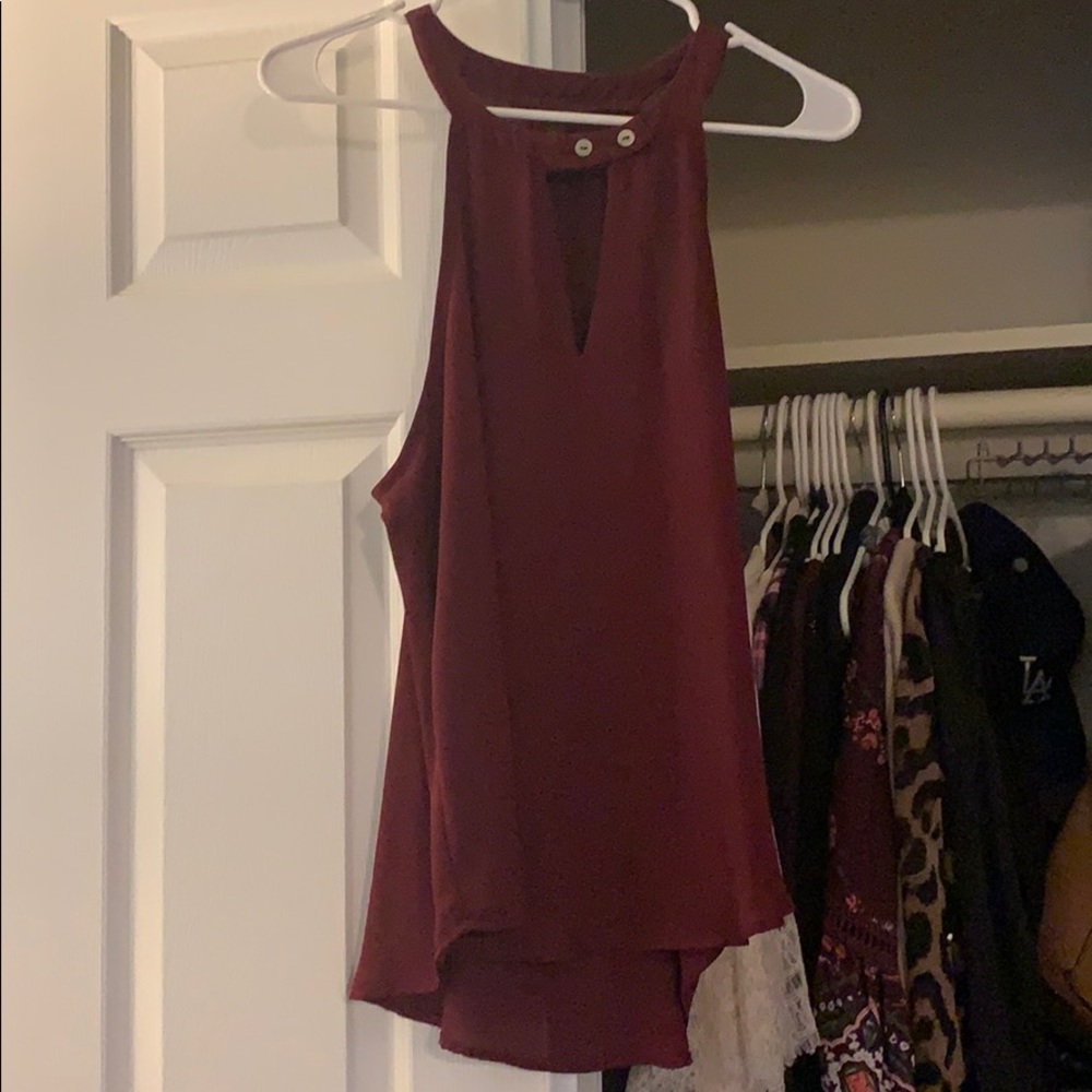 Burgundy tank